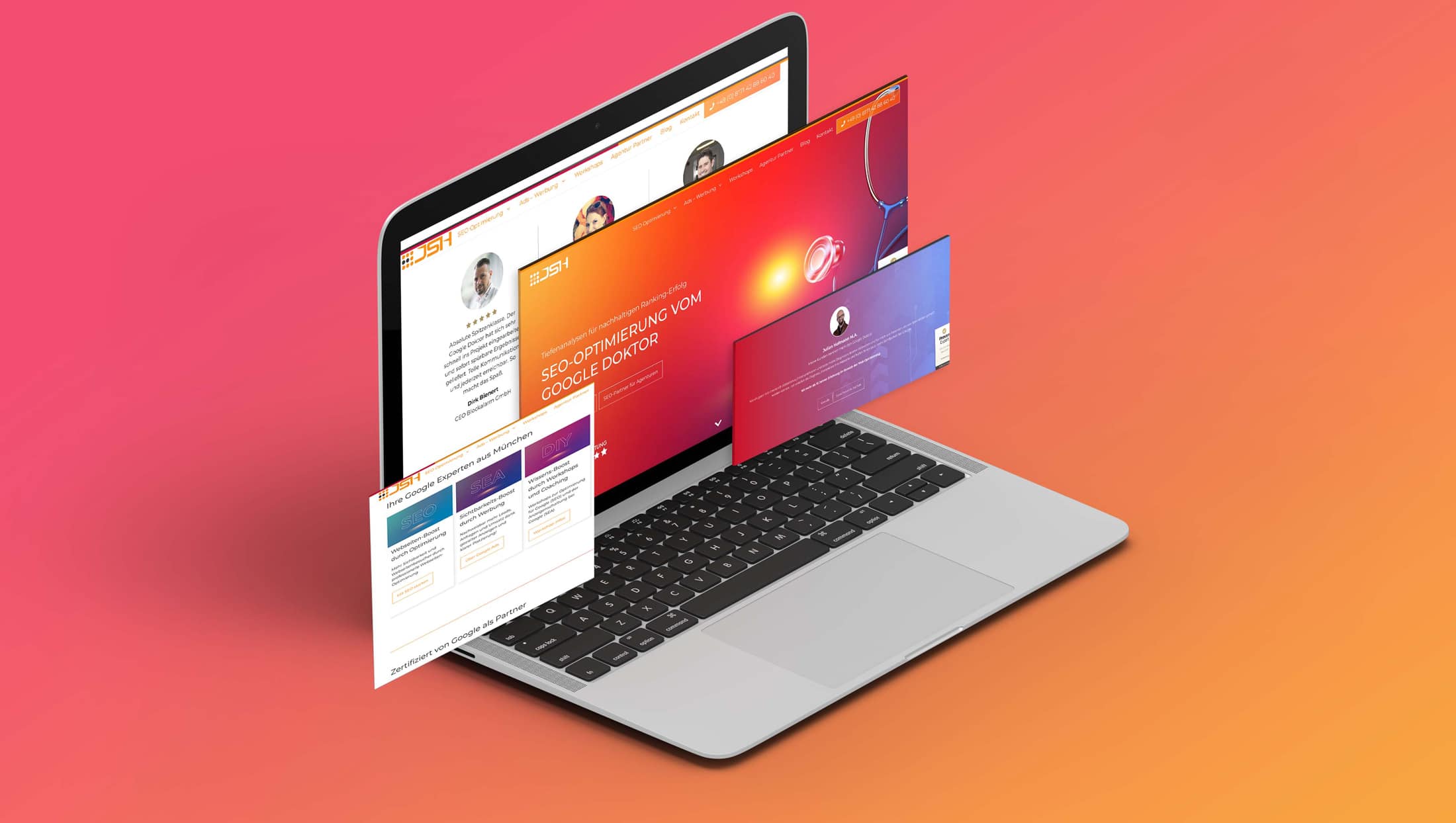Das bild zeigt ein barrierefreies Webdesign für JSH