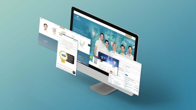Das Bild zeigt das barrierefreie Webdesign für Zahnärzte Dr. Butz & Partner in München