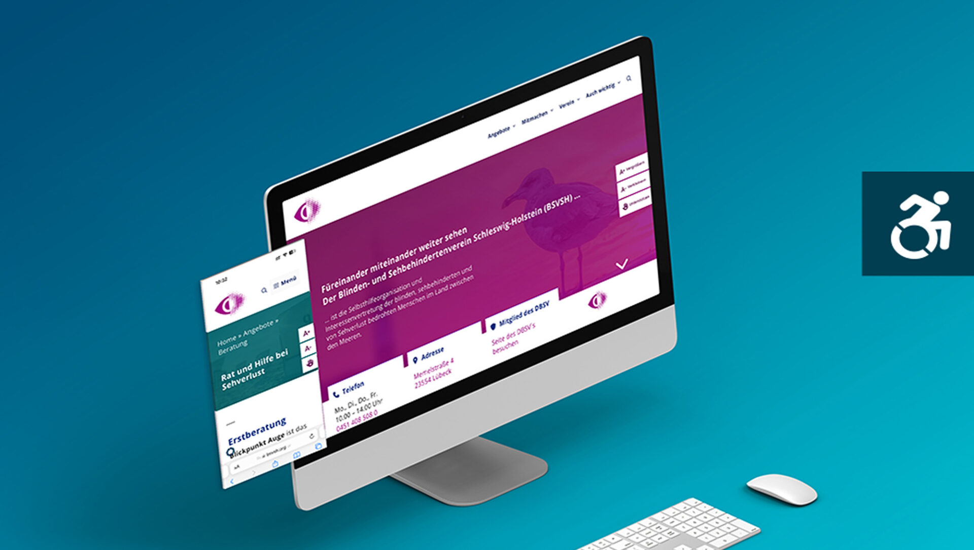 Neue barrierefreie Webseite für den Blinden und Sehbehindertenverband Schleswig Holsteins