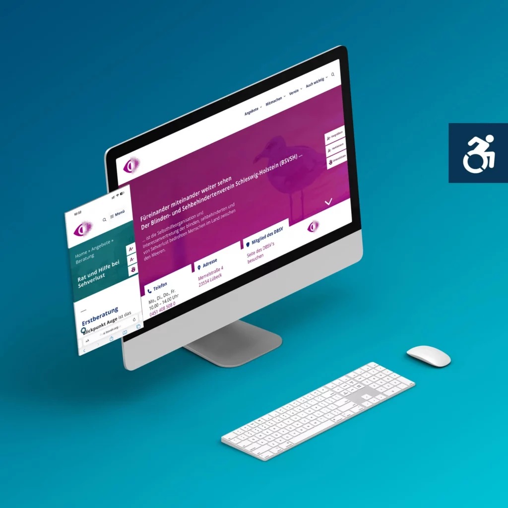 Neue barrierefreie Webseite für den Blinden und Sehbehindertenverband Schleswig Holsteins