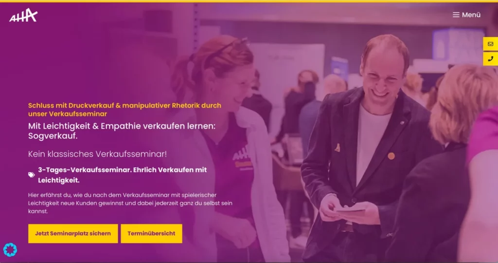 Screenshot der Seite der Andreas-Hoffmann-Akademie